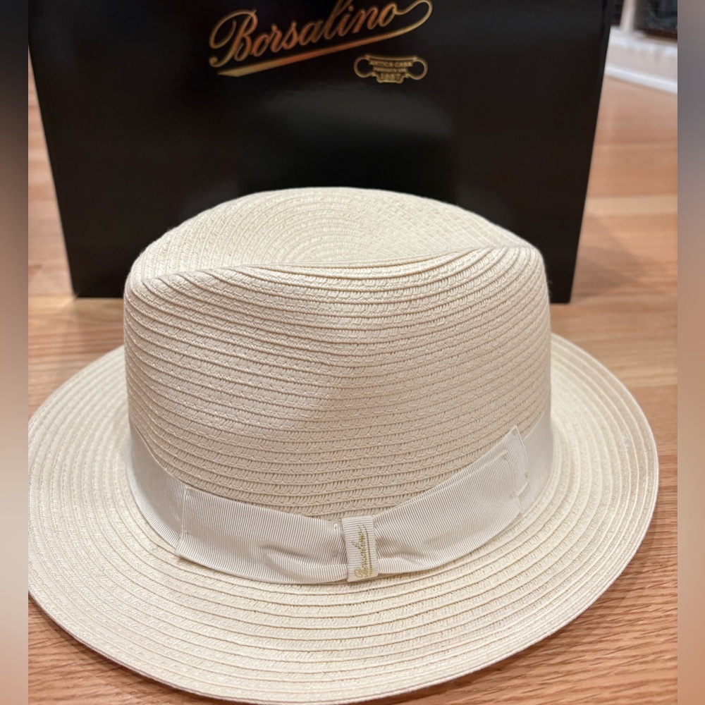 Borsalino woman’s Monica Panama fine hat cream size medium M